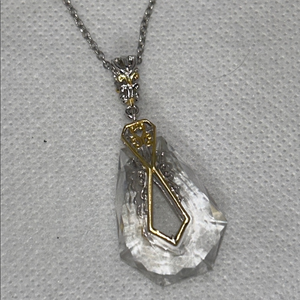 NWOT Gems En Vogue Sterling Silver Palladium Quartz Crystal Gemstone Necklace